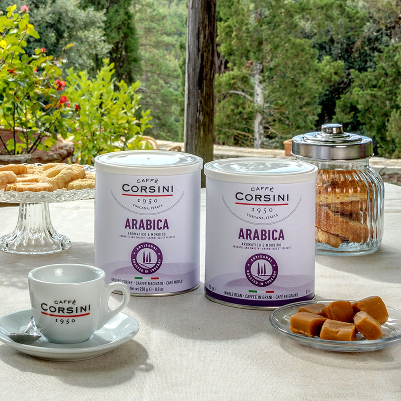 Lattine di caffè in grani e macinato 250g Compagnia dell'Arabica Caffè Corsini