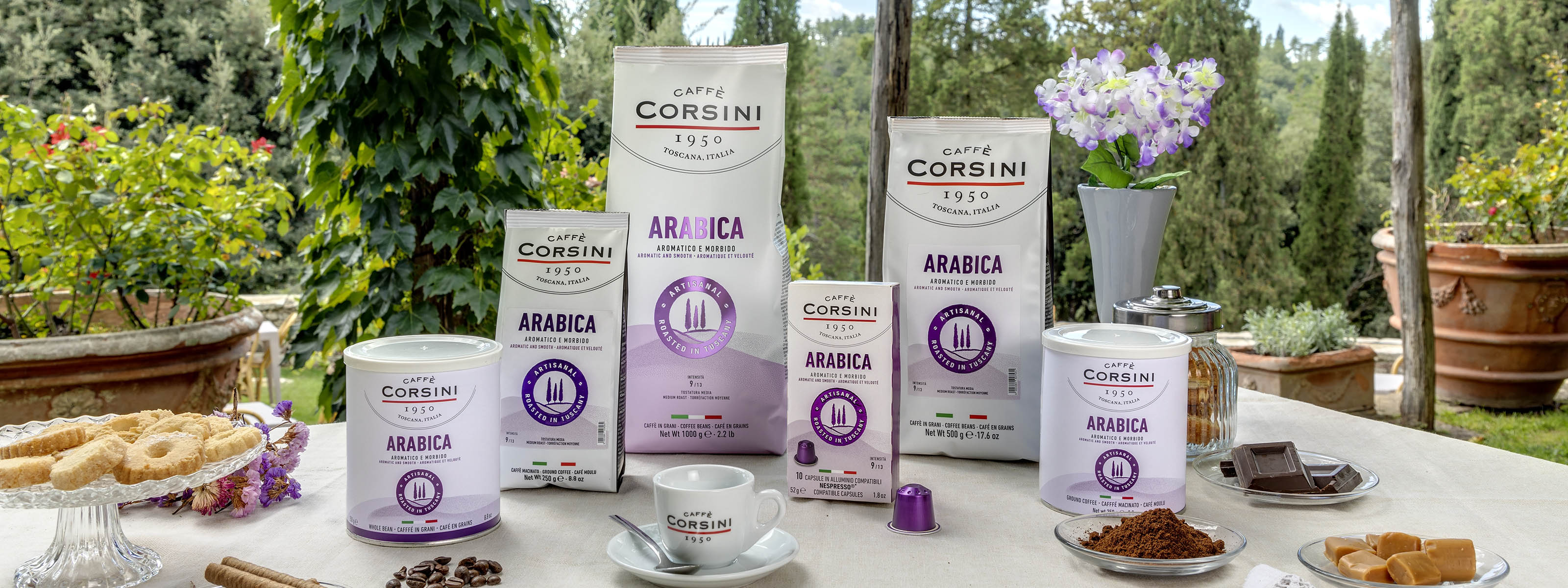 Nuova gamma di caffè 100% Arabica Caffè Corsini, caffè in grani, caffè macinato, caffè in capsule compatibili Nespresso®