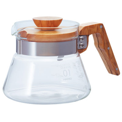 Caraffa in vetro per caffè | Hario vcwn-40-ov coffee server 400ml olive wood