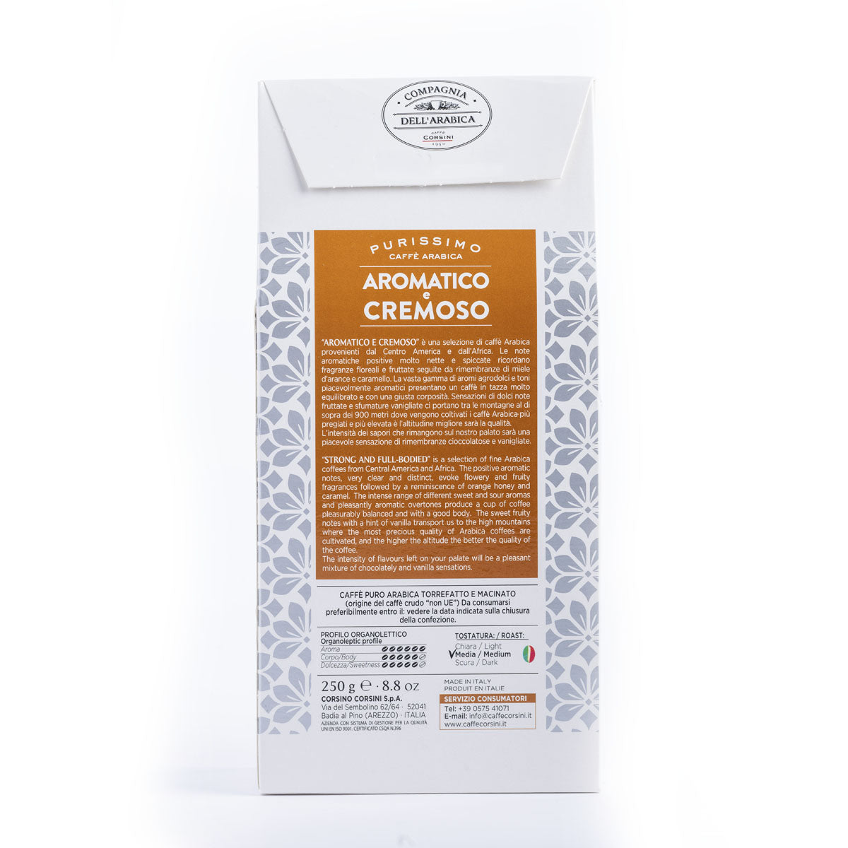 Caffè macinato | Aromatico e Cremoso | 100% Arabica | 250g