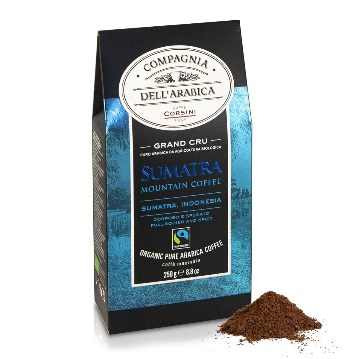 Caffè macinato Grand Cru Biologico e Fairtrade Sumatra Mountain Coffee | 100% Arabica | 250g