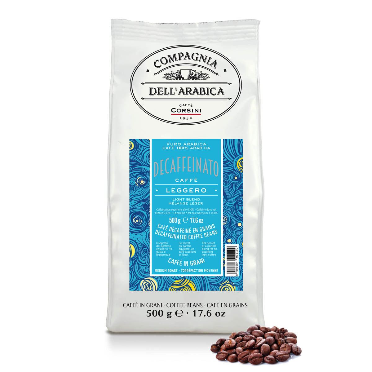 Caffè in grani | Decaffeinato | 100% Arabica | 500g