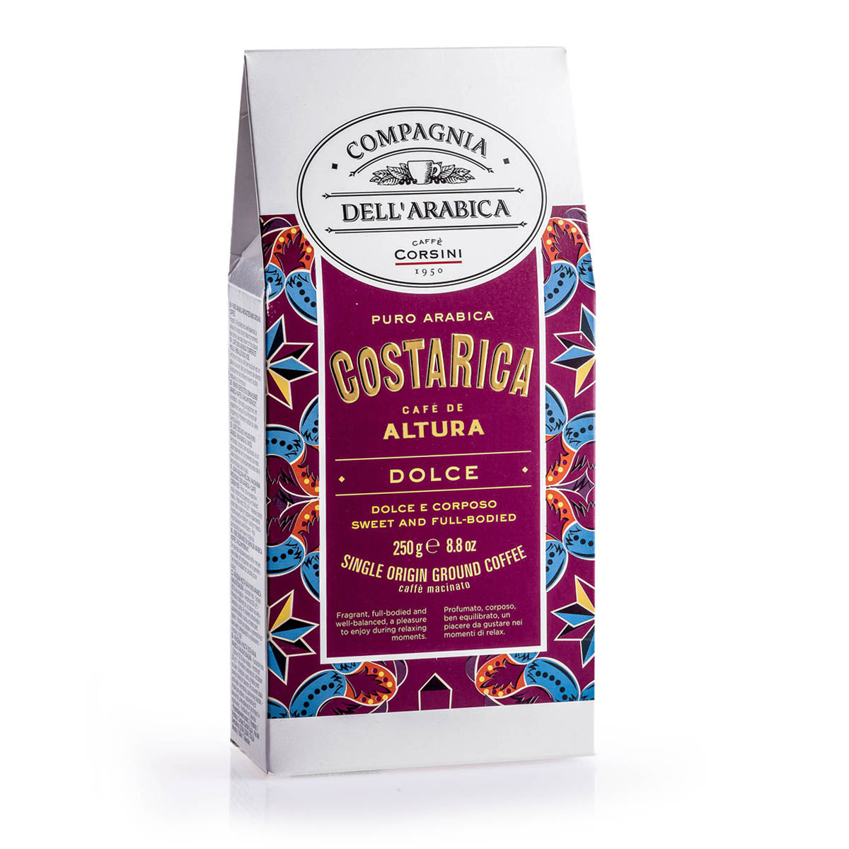 Caffè macinato Costa Rica | 100% Arabica | 250g | Cartone con 12 confezioni
