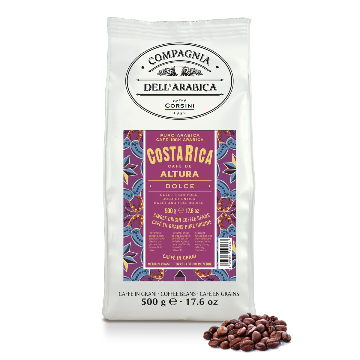 Coffee beans | Costa Rica | 100% Arabica | 500g | Box of 15 packs