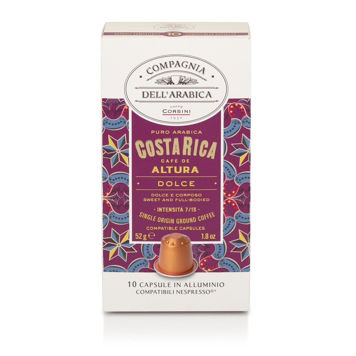 10 capsule in alluminio compatibili Nespresso® | Costarica | 100% Arabica | 52g