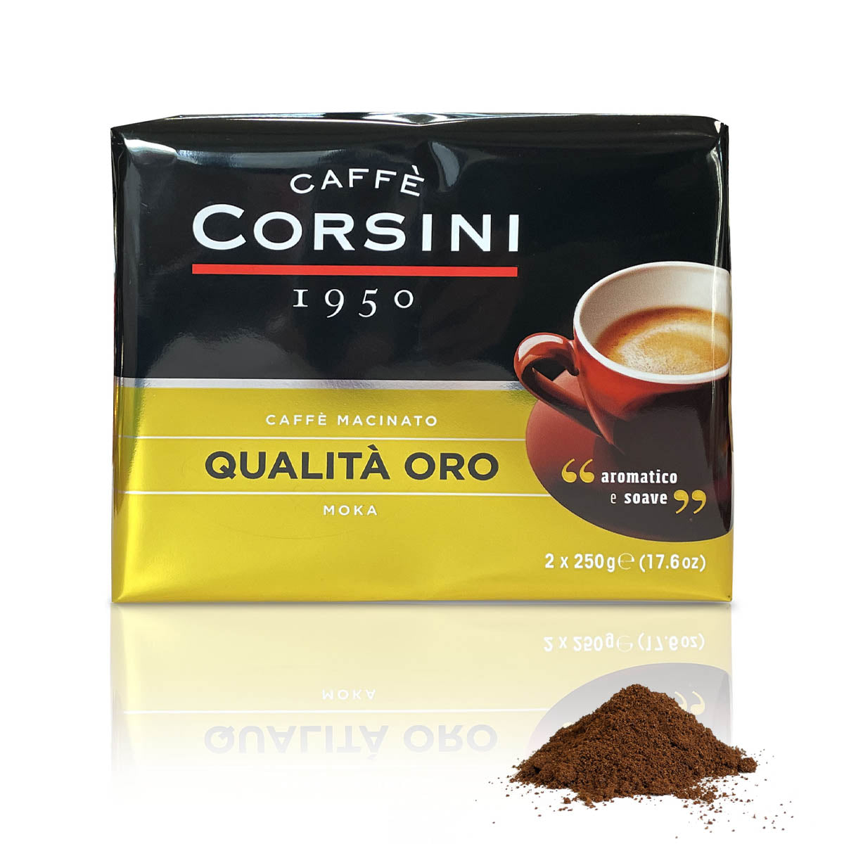 Ground coffee | Qualità Oro | Pack with 2 packets of 250g each | Box of 10 packs