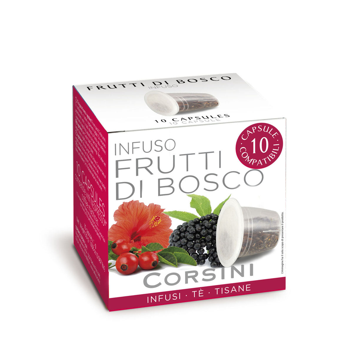 10 capsule di infuso compatibili Nespresso® | Frutti di bosco | Cartone con 12 confezioni