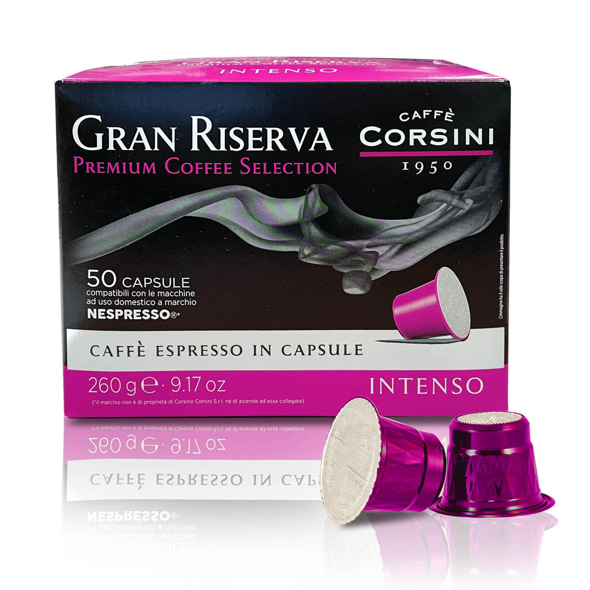50 capsule di caffè compatibili Nespresso® | Gran Riserva Intenso | Cartone con 4 confezioni