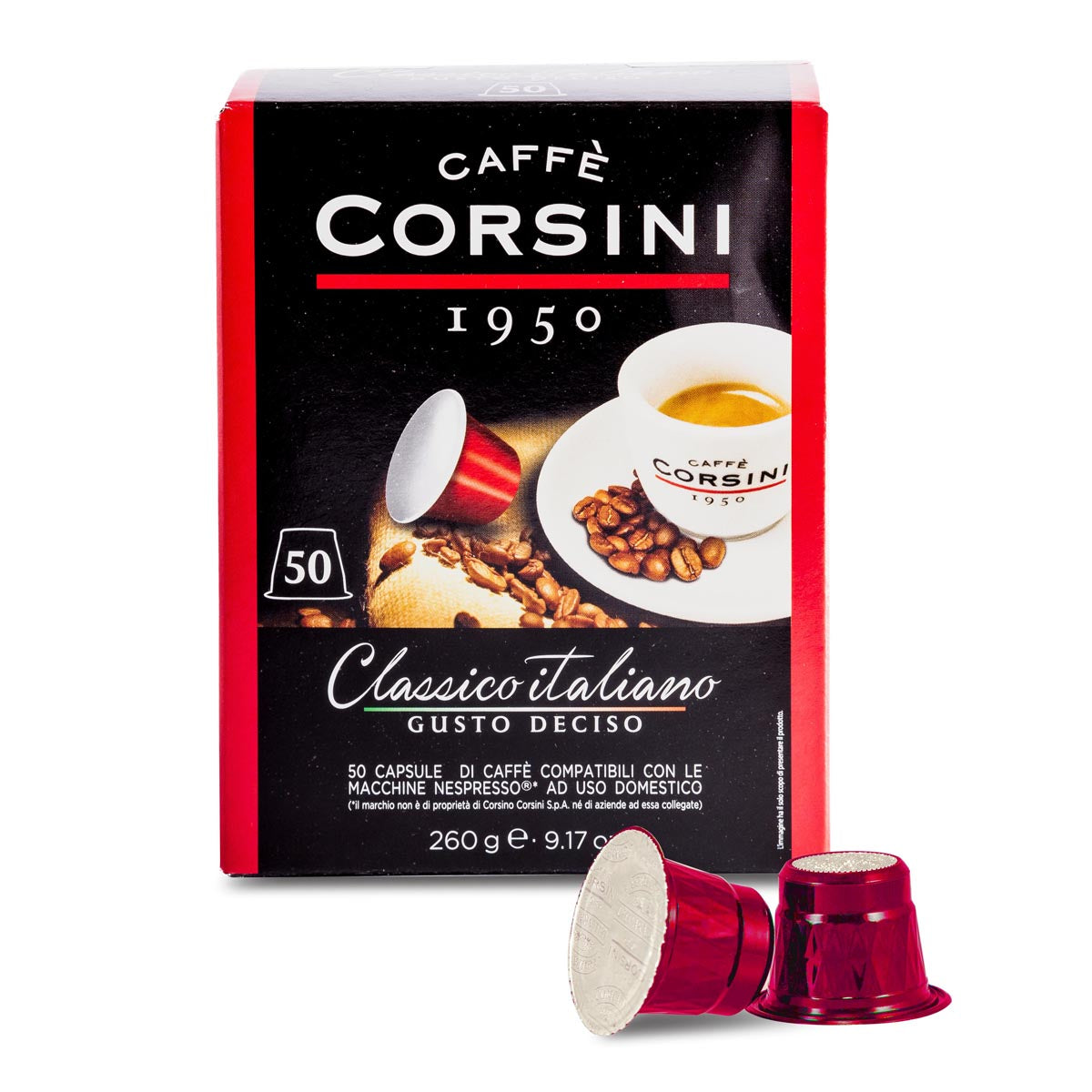 50 Nespresso® compatible coffee capsules | Classico Italiano | Box of 8 packs