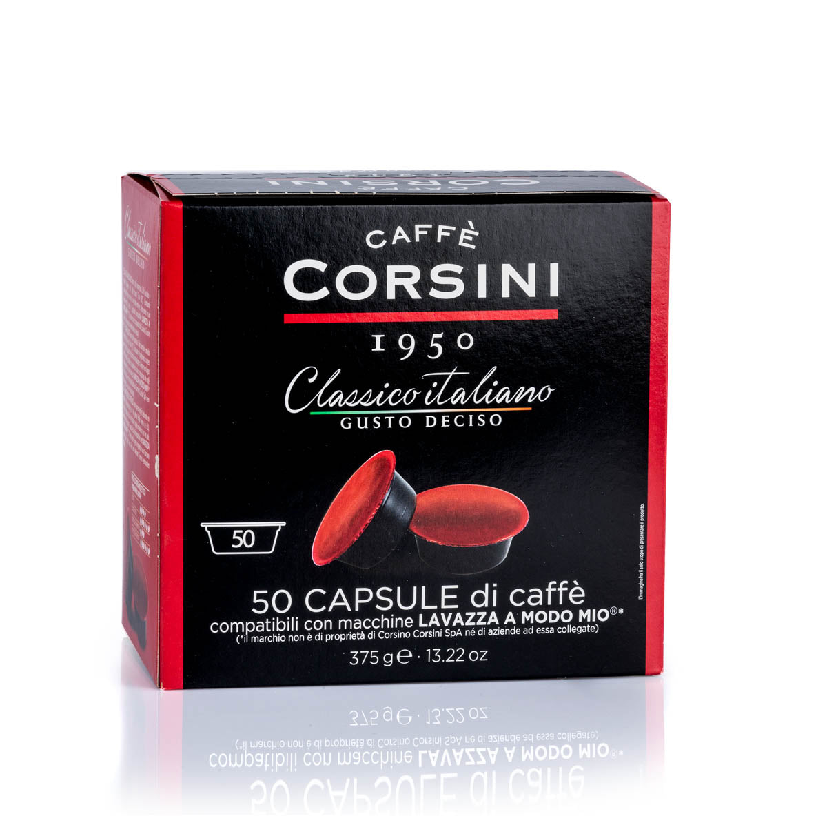 50 capsule di caffè compatibili Lavazza®* A Modo Mio®* per confezione | Classico Italiano | Gusto deciso | Cartone da 4