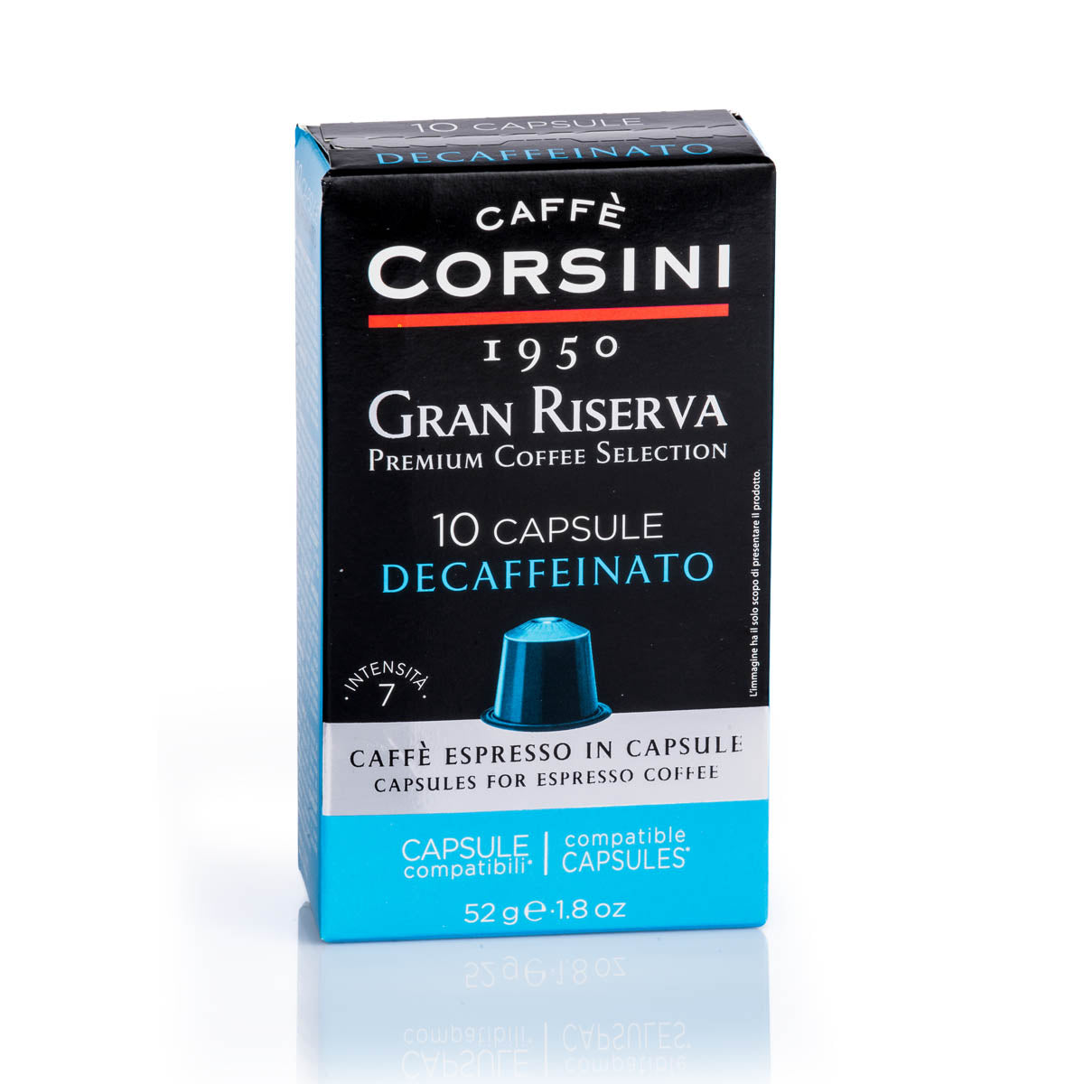 10 capsule di caffè compatibili Nespresso® per confezione | Gran Riserva Decaffeinato | Cartone con 6 confezioni