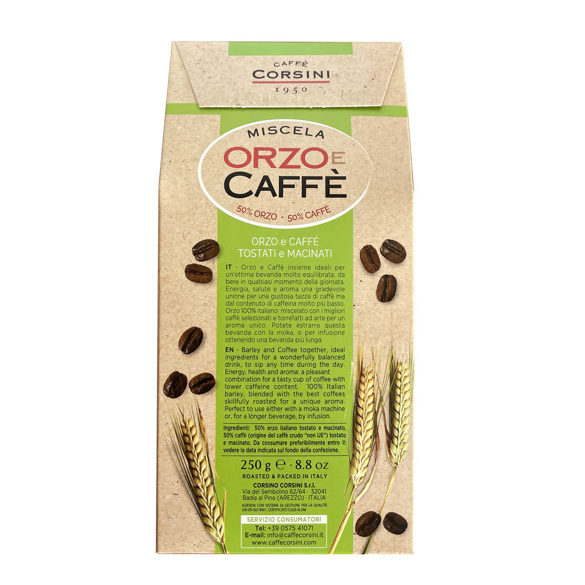 Barley and coffee blend roasted and ground | Box of 12 packs
