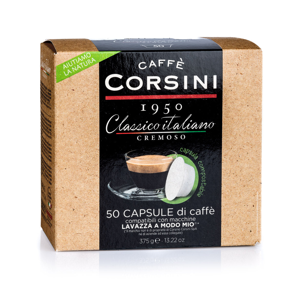 50 capsule di caffè compatibili Lavazza®* A Modo Mio®* per confezione | Classico Italiano | Gusto cremoso | Cartone da 4
