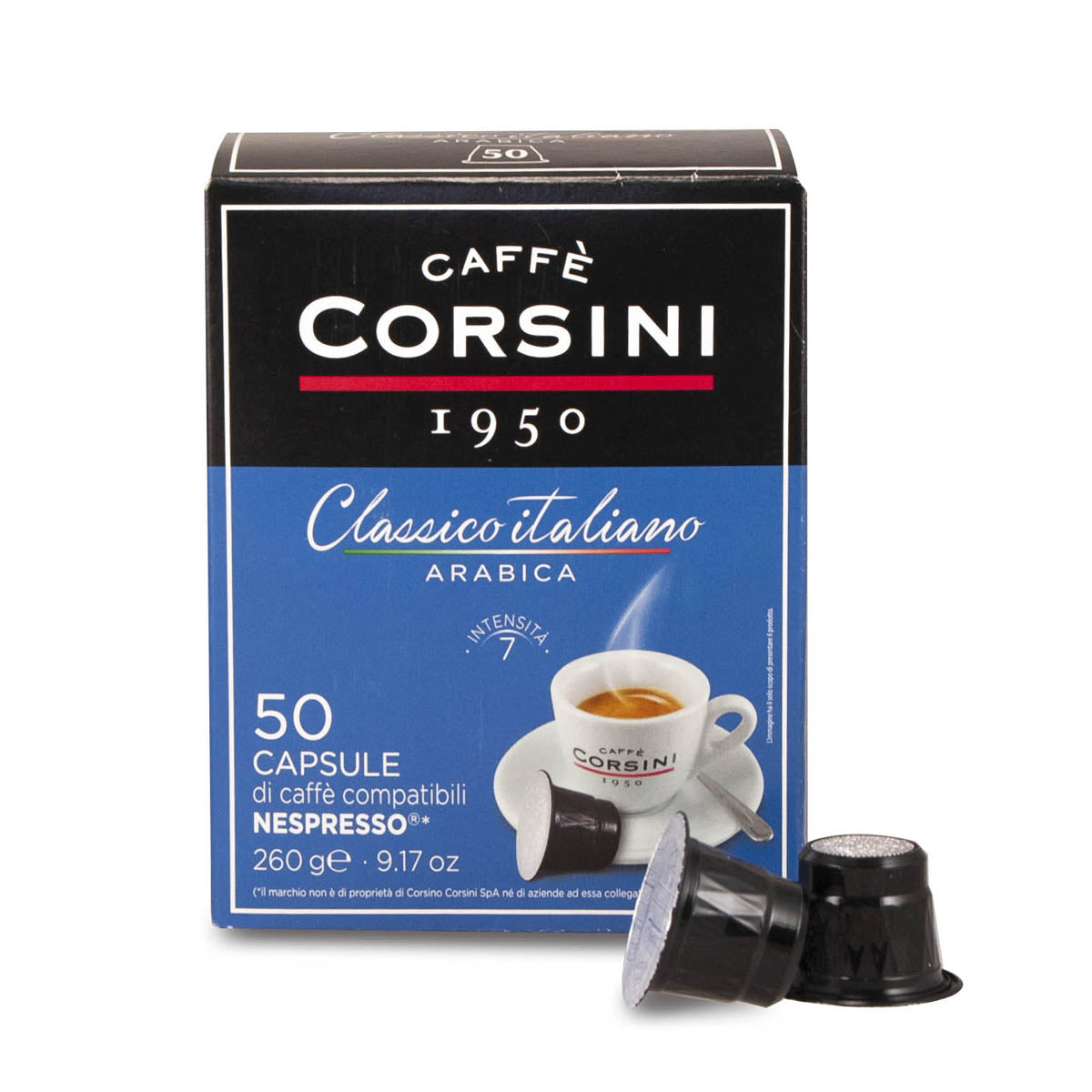 50 capsule di caffè compatibili Nespresso® | Classico Italiano | 100% Arabica | Cartone con 8 confezioni