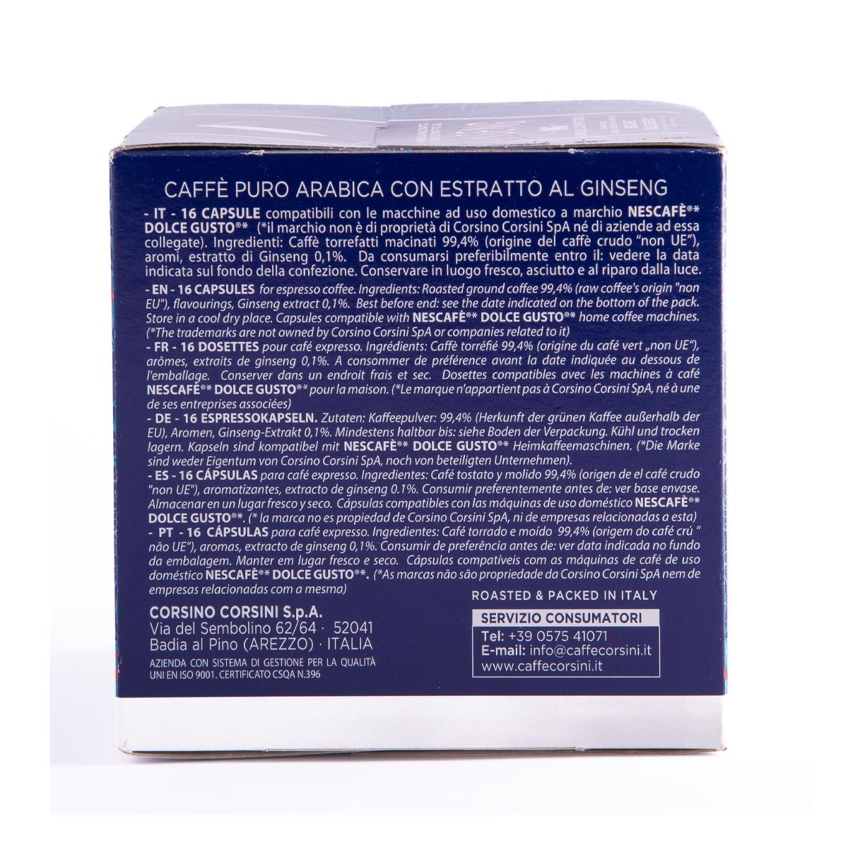 16 capsule di caffè compatibili Nescafè® Dolce Gusto® | Ginseng | Cartone con 6 confezioni