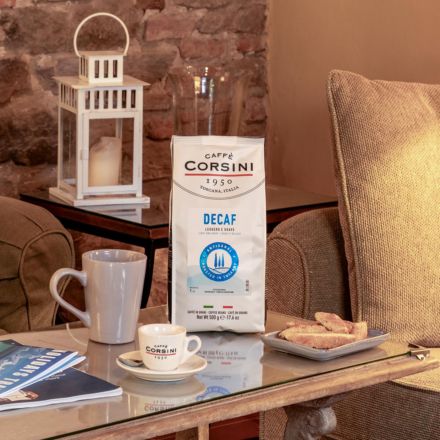 Miscela Arabica e Robusta, Decaffeinato, caffè in grani 500g | Nuova gamma home Caffè Corsini