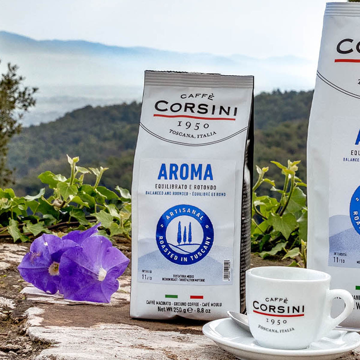 Miscela Arabica e Robusta, Aroma, caffè macinato 250g | Nuova gamma home Caffè Corsini