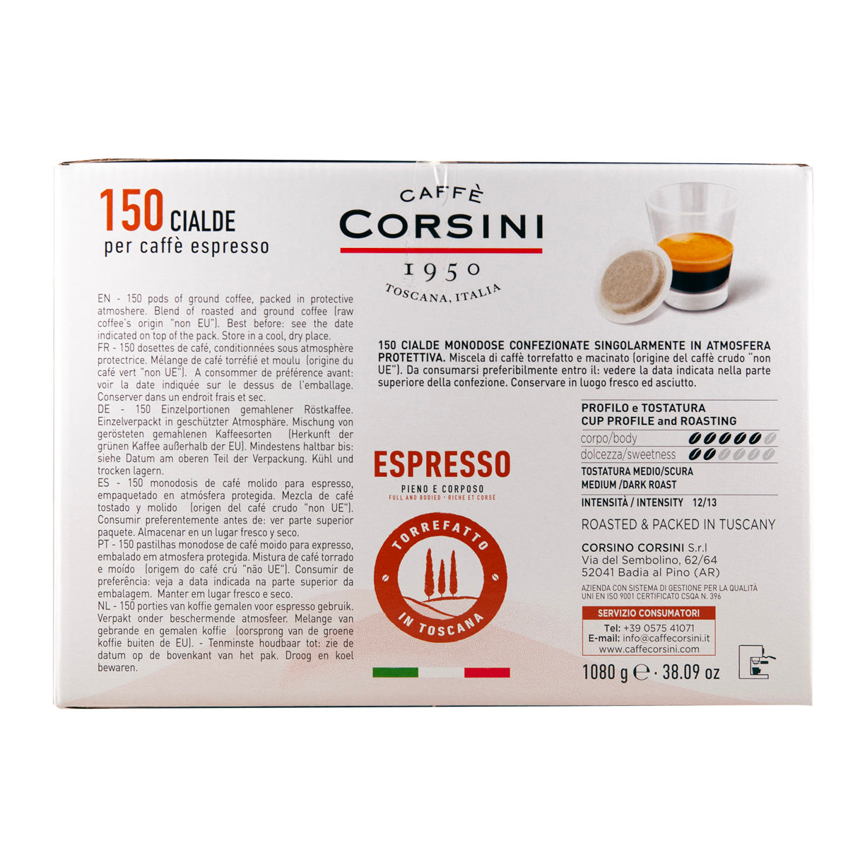 Coffee pods | Espresso, full and bodied | 150 pieces