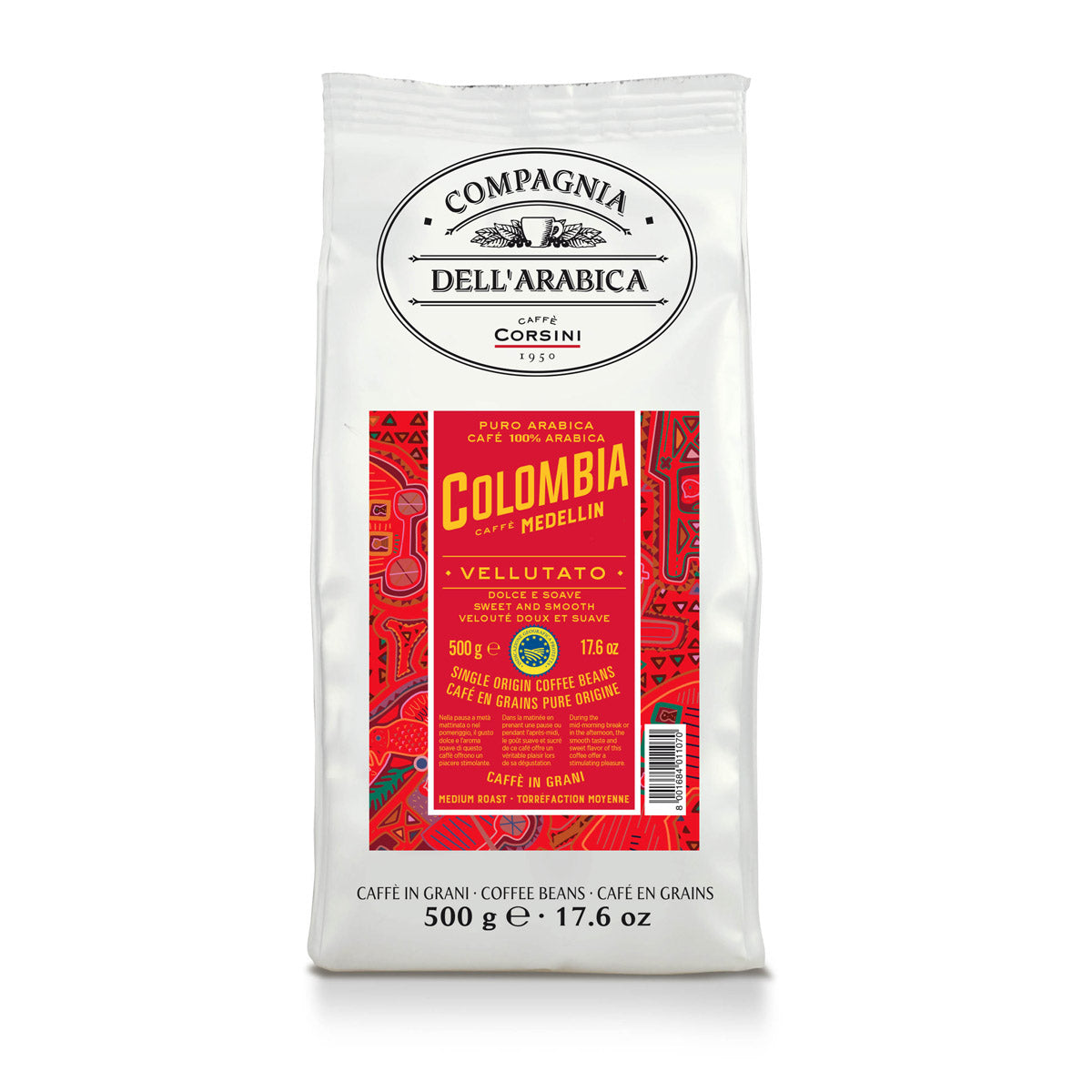Caffè in grani | Colombia Medellin | 100% Arabica |  500g | Cartone con 15 confezioni