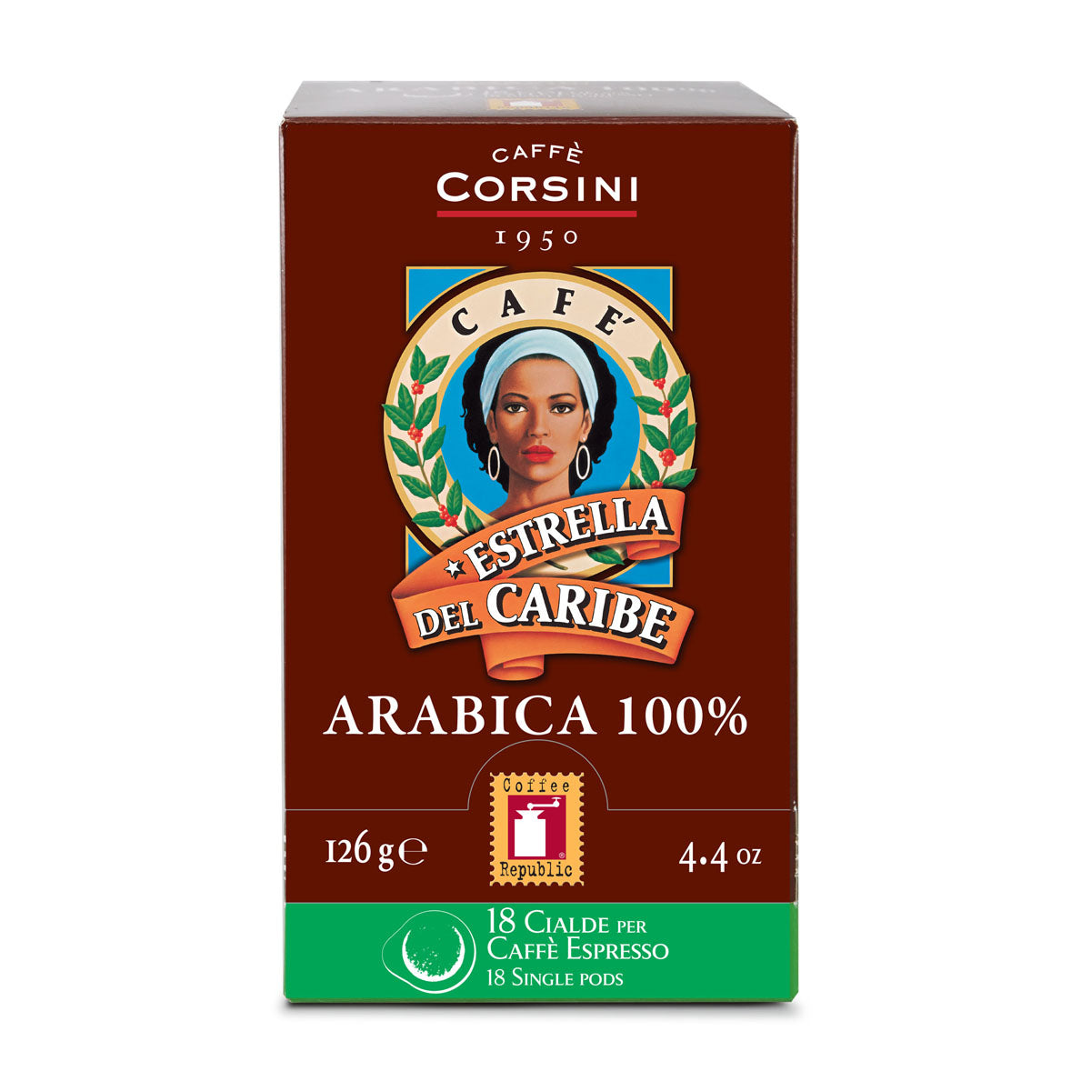 12 cialde caffè in ogni confezione| Estrella del Caribe | 100% Arabica | Box con 12 confezioni