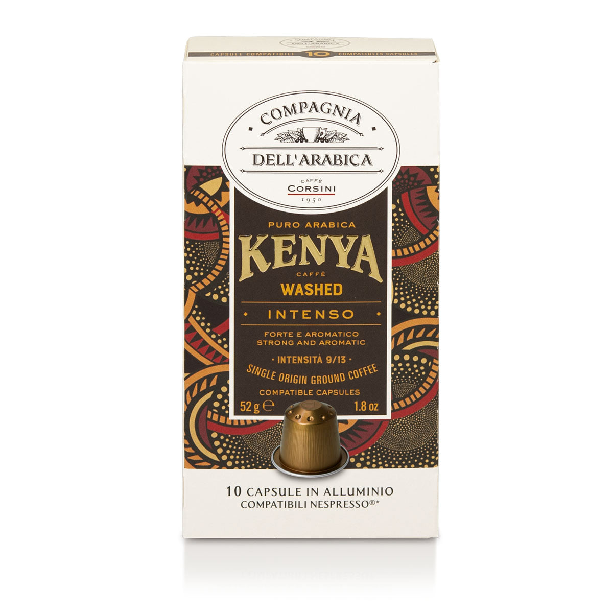 10 capsule in alluminio compatibili Nespresso® | Kenya | 100% Arabica | Cartone con 10 confezioni