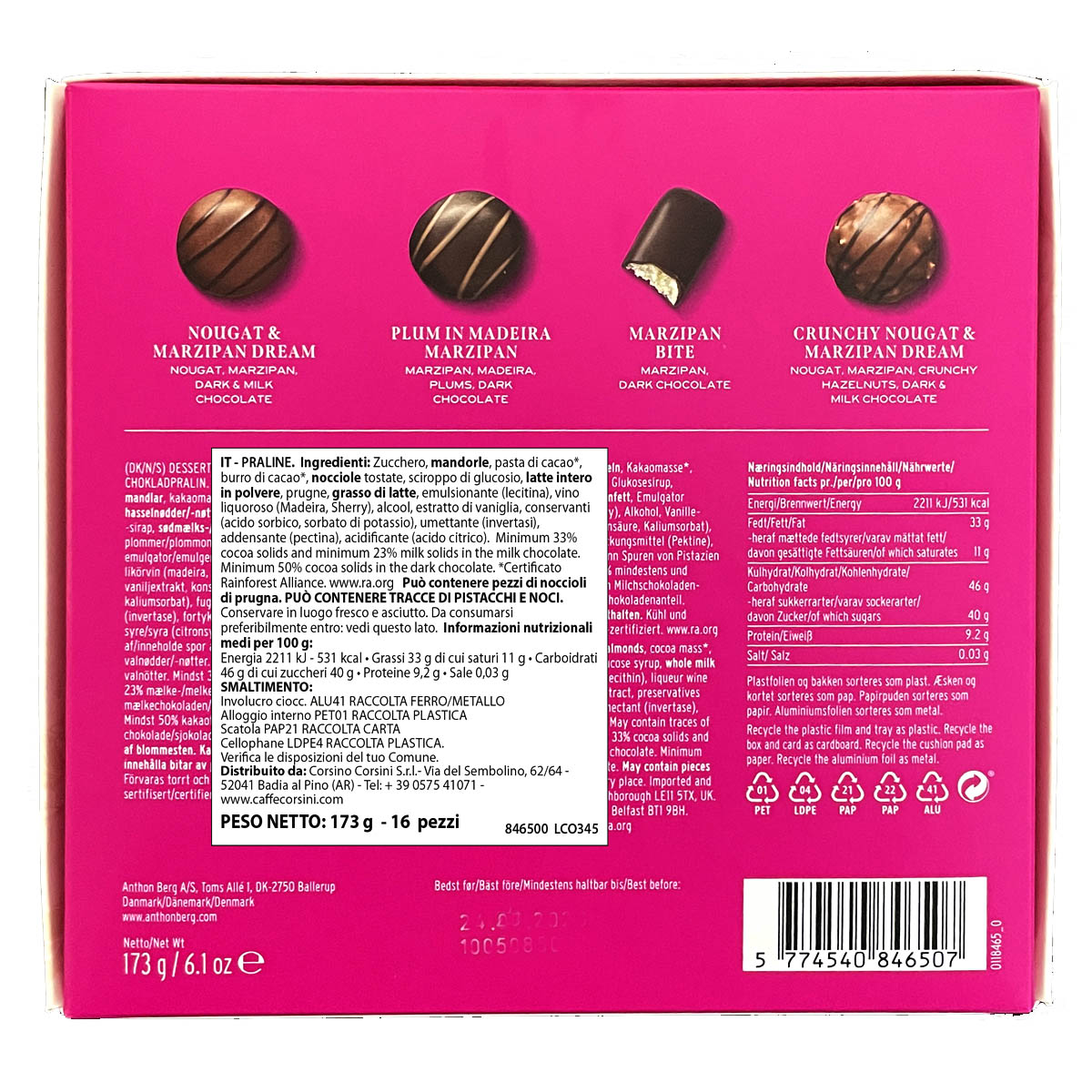 Anthon Berg | Significant Marzipan | 16 cioccolatini assortiti | 173g