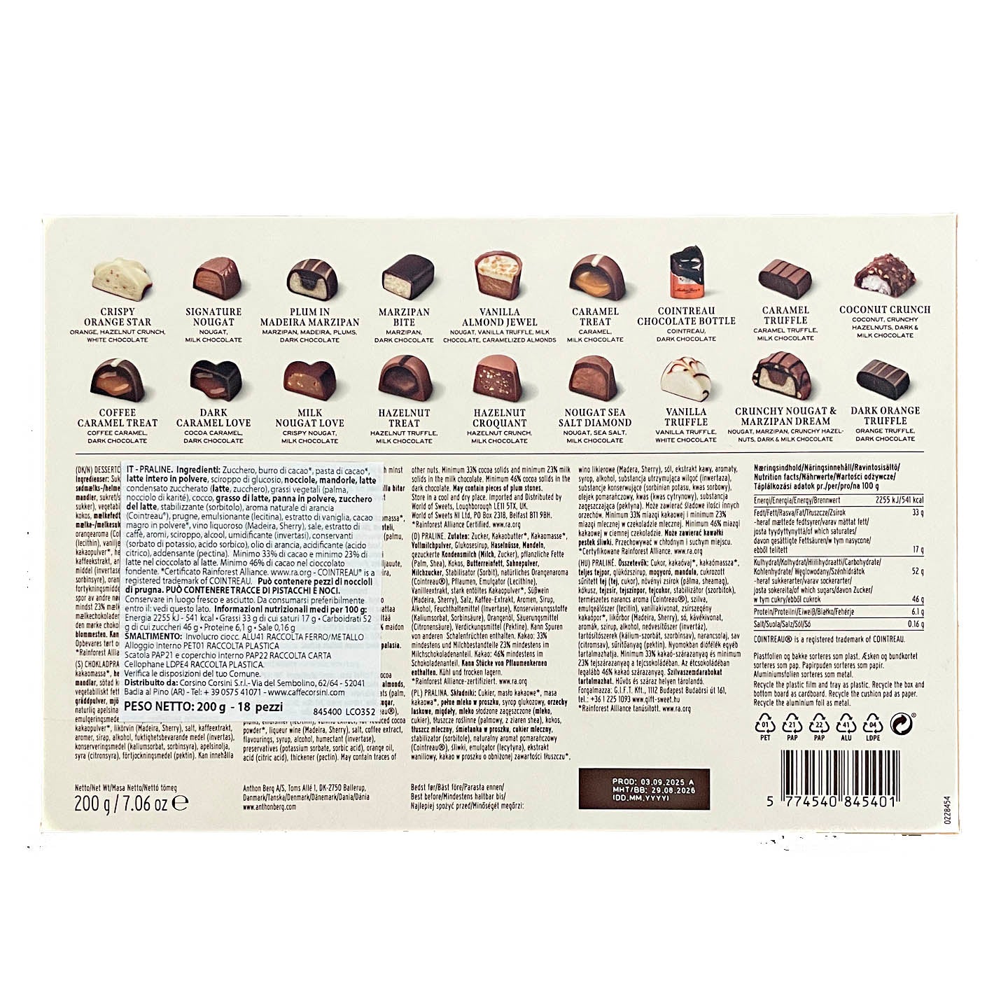 Anthon Berg | Elegante confezione regalo | Cioccolatini assortiti | 200g