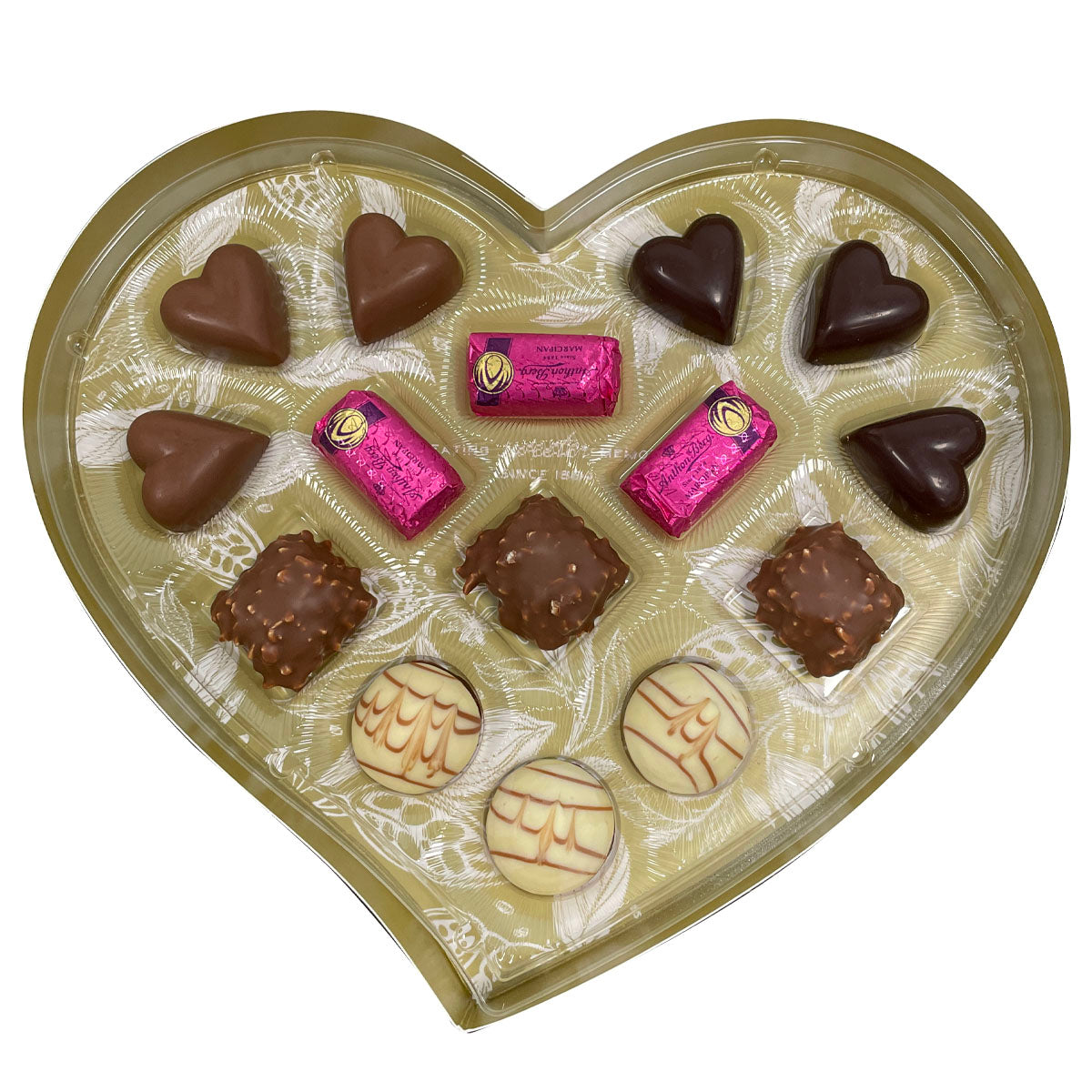 Cioccolatini assortiti | Confezione a forma di cuore | 155g