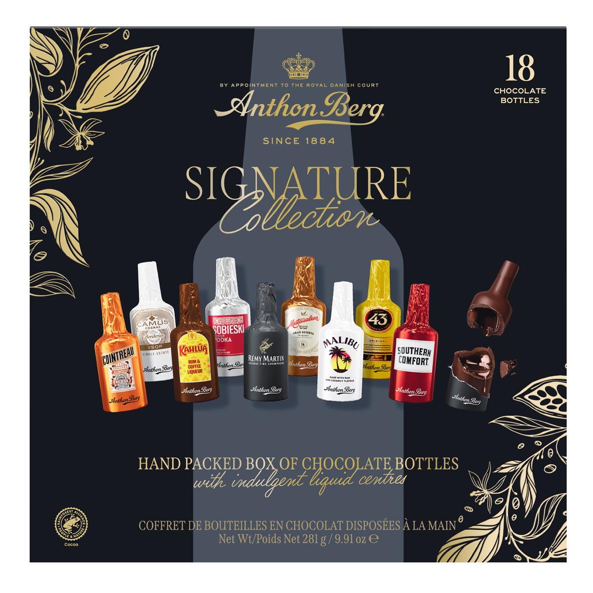Anthon Berg | Signature Collection | Liquori al cioccolato, 18 bottigliette | 281g