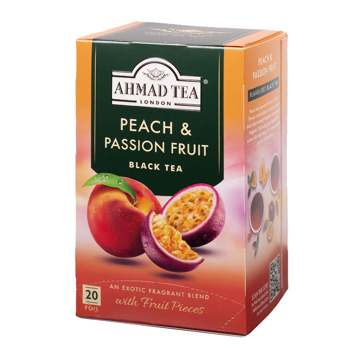 Tè nero pesca e frutto della passione | Ahmad Tea | 20 bustine