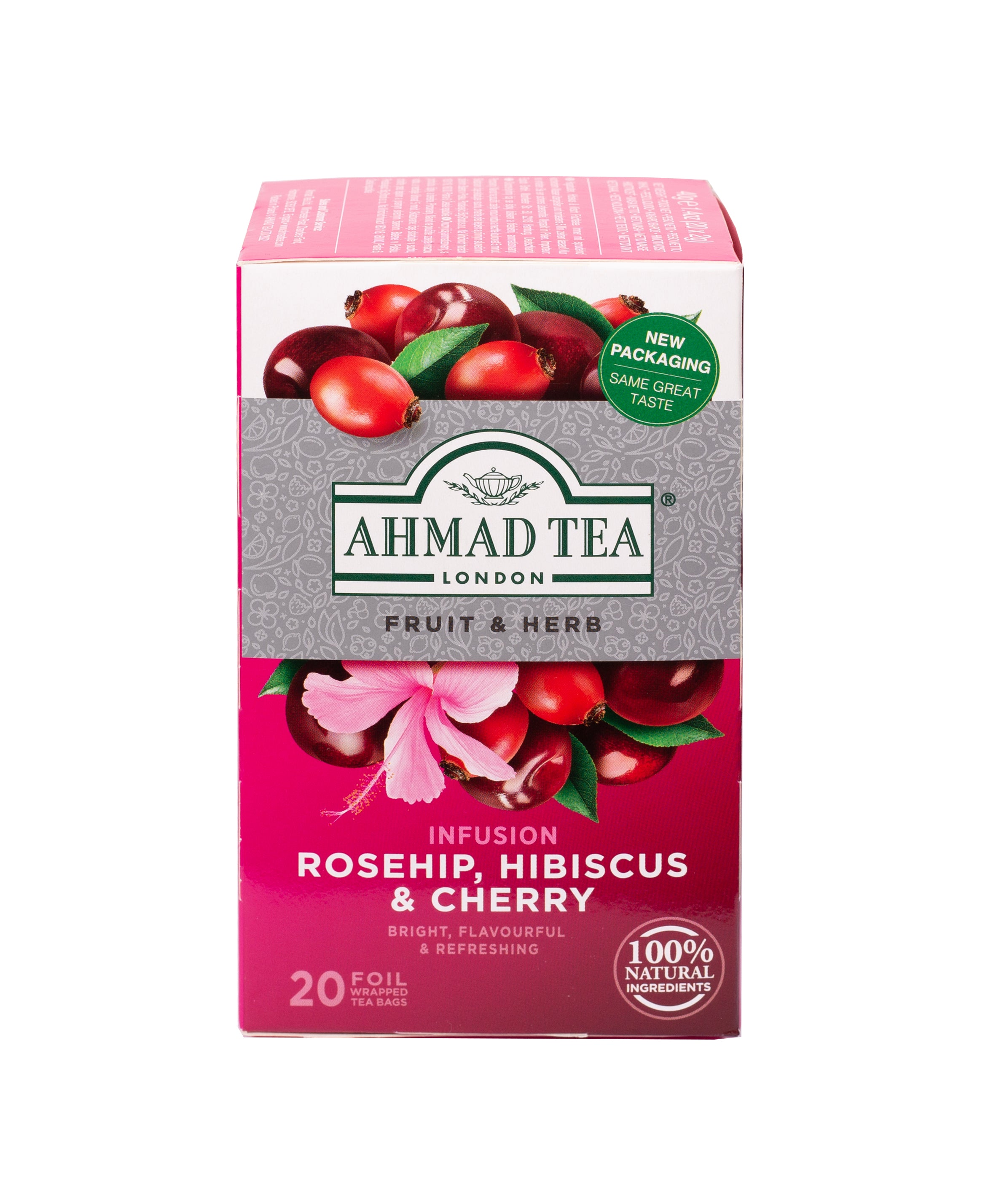 Infuso Rosa canina, ibisco e ciliegia | Ahmad Tea | 20 bustine