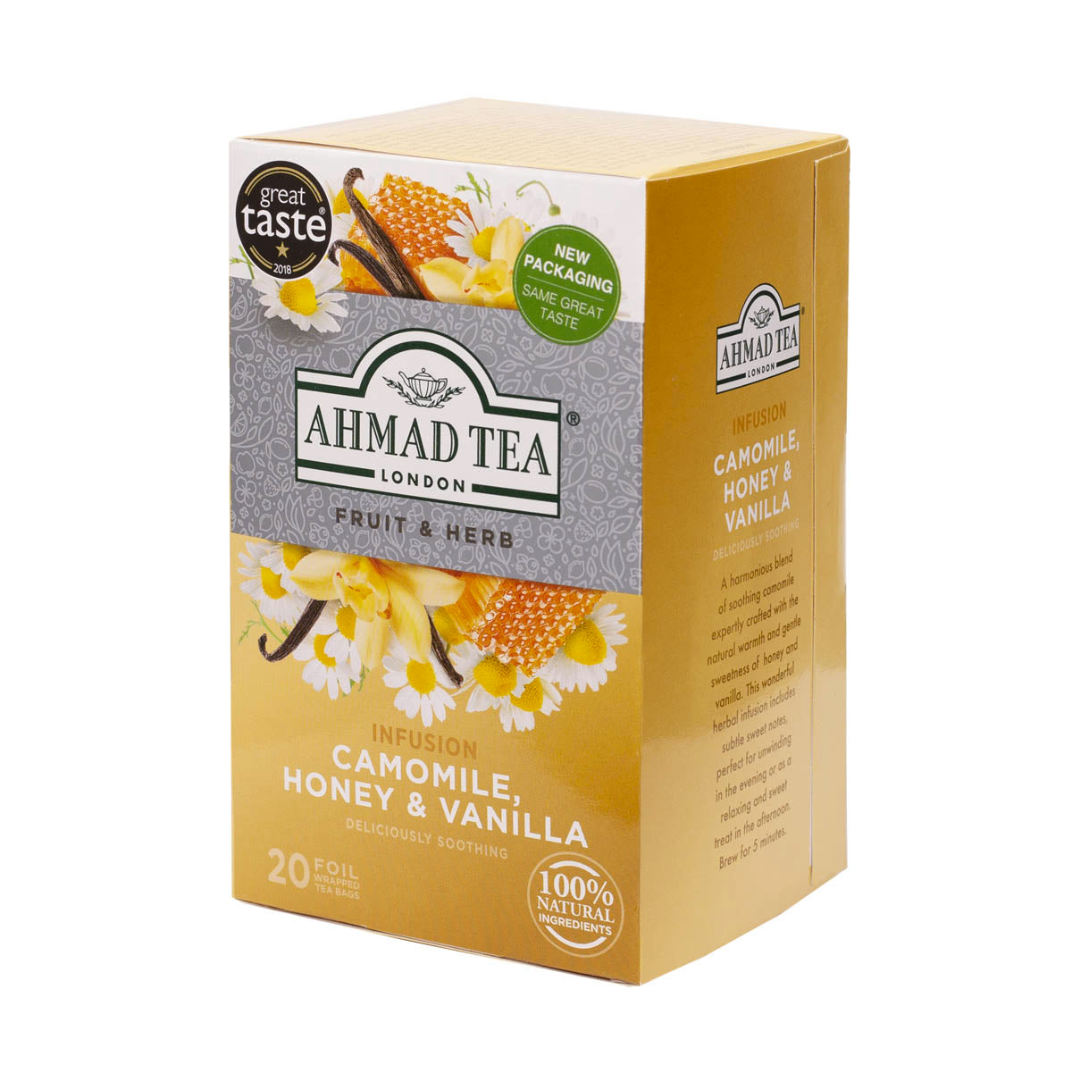 Infuso camomilla, miele e vaniglia | Ahmad Tea | 20 bustine
