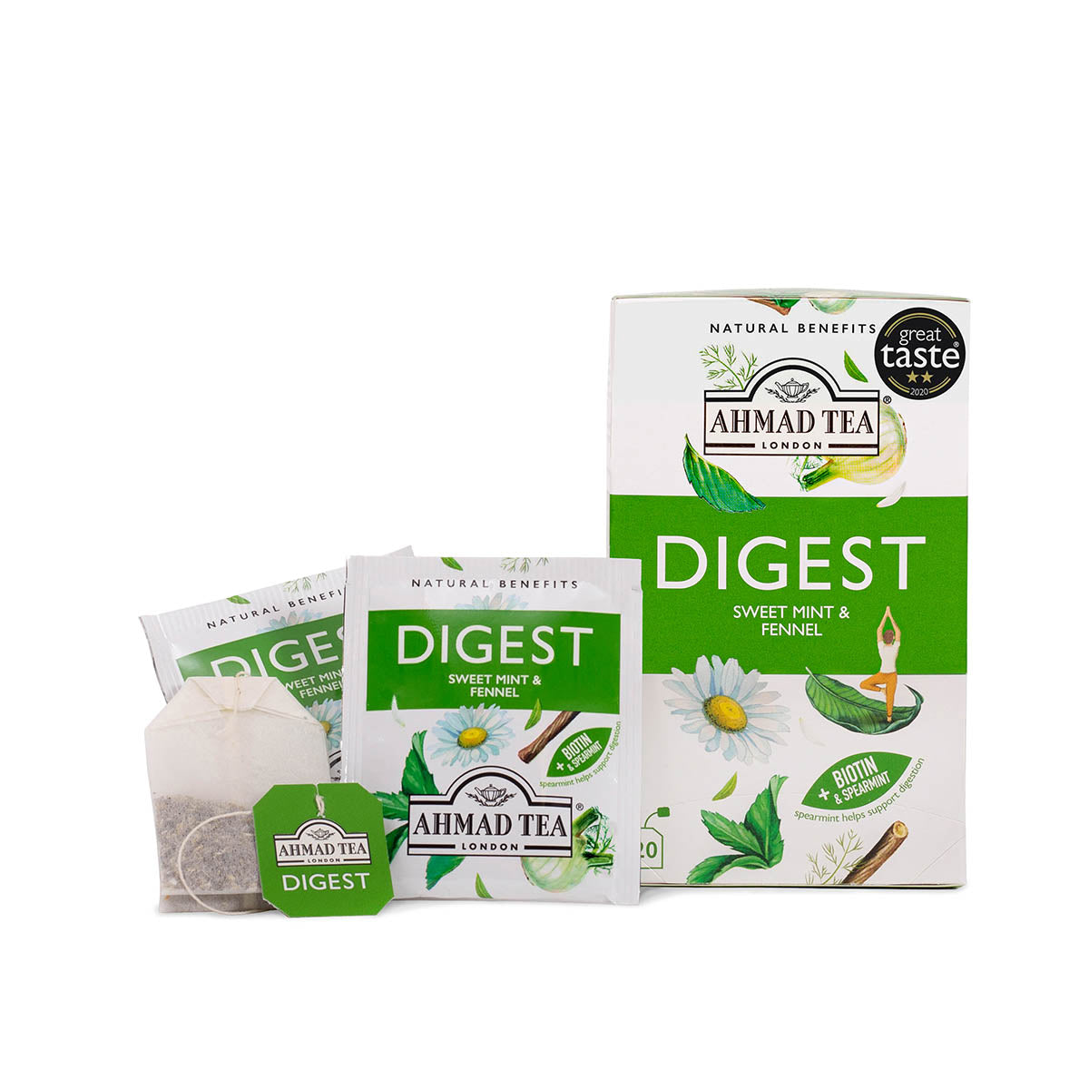 Infuso Digest | Ahmad Tea | 20 bustine per confezione | Cartone con 6 confezioni