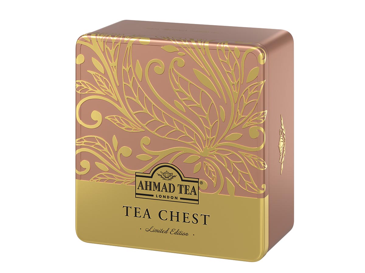Tea Chest box | Limited Edition | Lattina Oro | 4 classiche miscele di tè inglese | 40 bustine