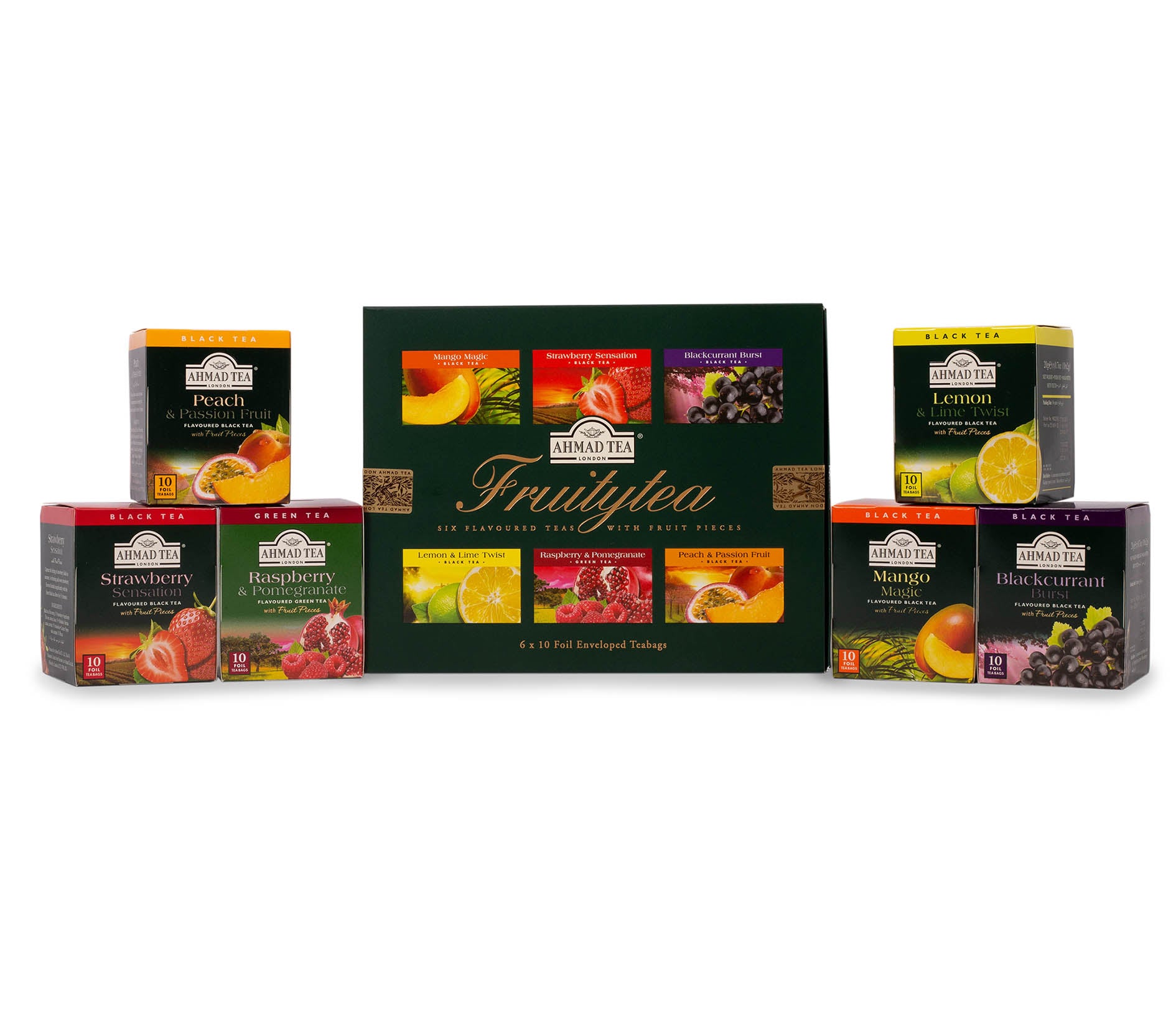 Fruit Tea Selection | Confezione mista di tè alla frutta | Ahmad Tea | 60 bustine