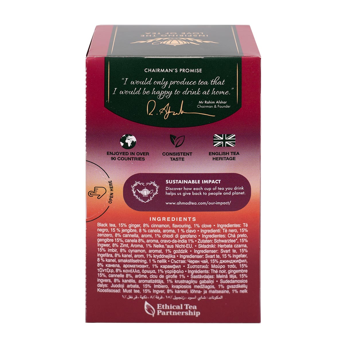 Tè nero Chai Spice | 20 bustine per confezione | Cartone da 6
