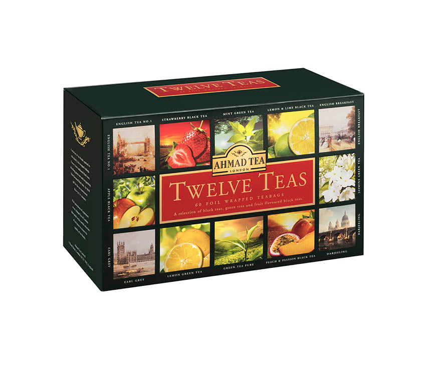 Twelve Teas Selection | Selezione di tè: tè nero e tè verde assortiti | Ahmad Tea | 60 bustine