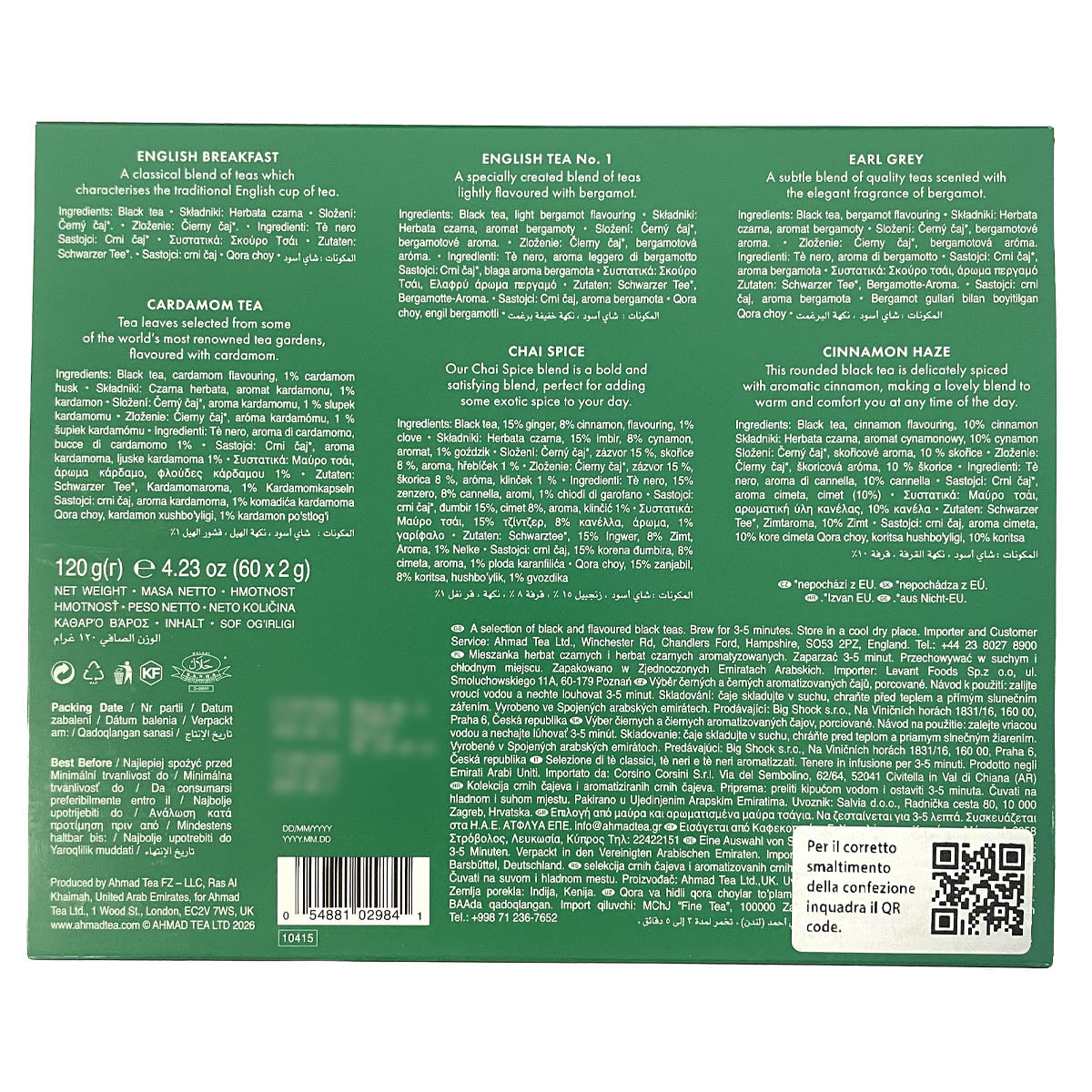 Ahmad Tea | Winter Bloom, selezione di 6 tè neri | Cartone da 8