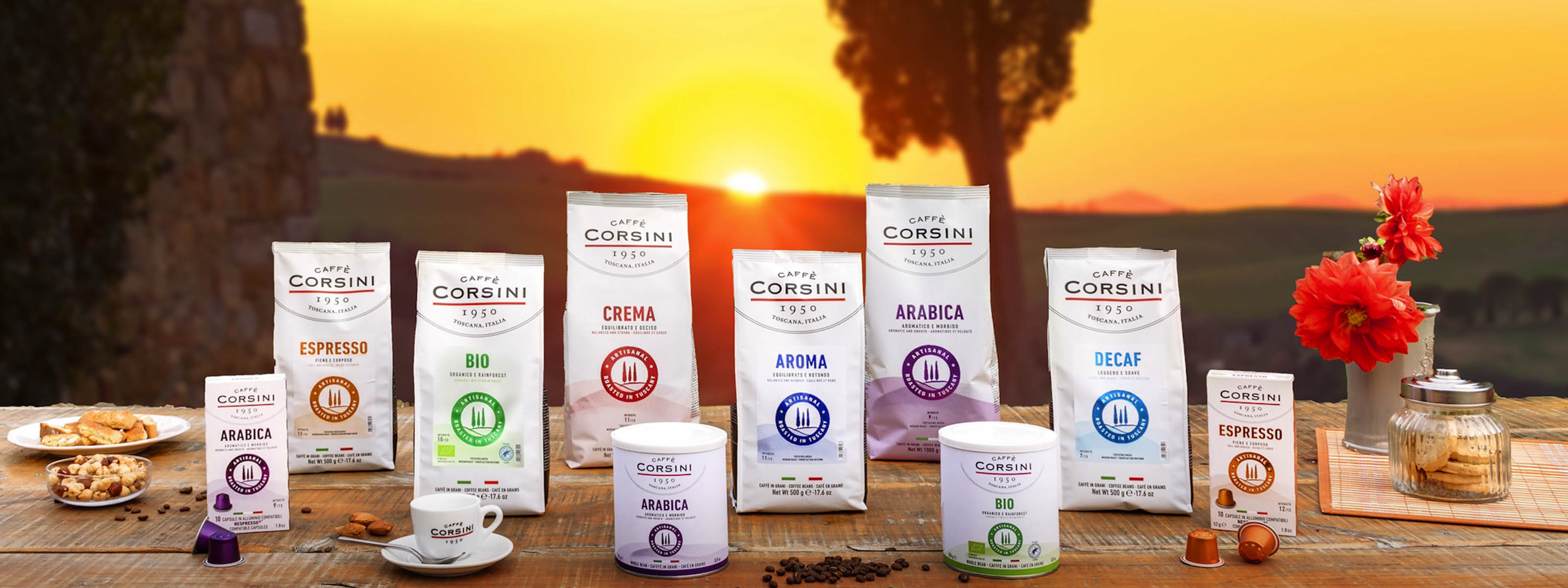 Caffè Corsini, nuova gamma di caffè in grani, macinati e capsule compatibili