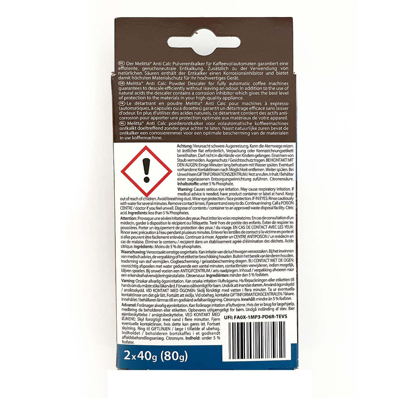 Melitta® Anti Calc | Polvere decalcificante per macchine da caffè automatiche