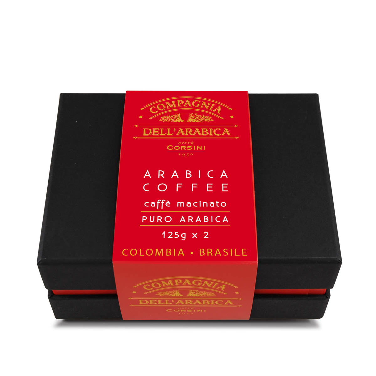 Gift set ground coffee Colombia and Brazil | 100% Arabica | 2x125g | Box of 12