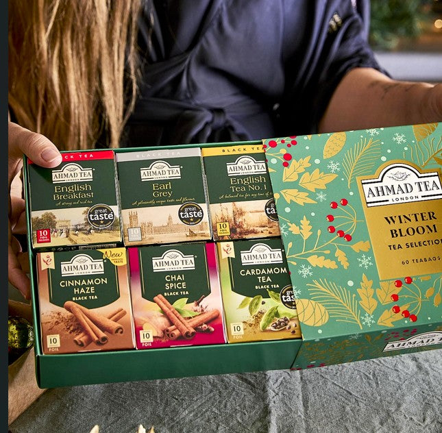 Ahmad Tea | Winter Bloom, selezione di 6 tè neri | Cartone da 8