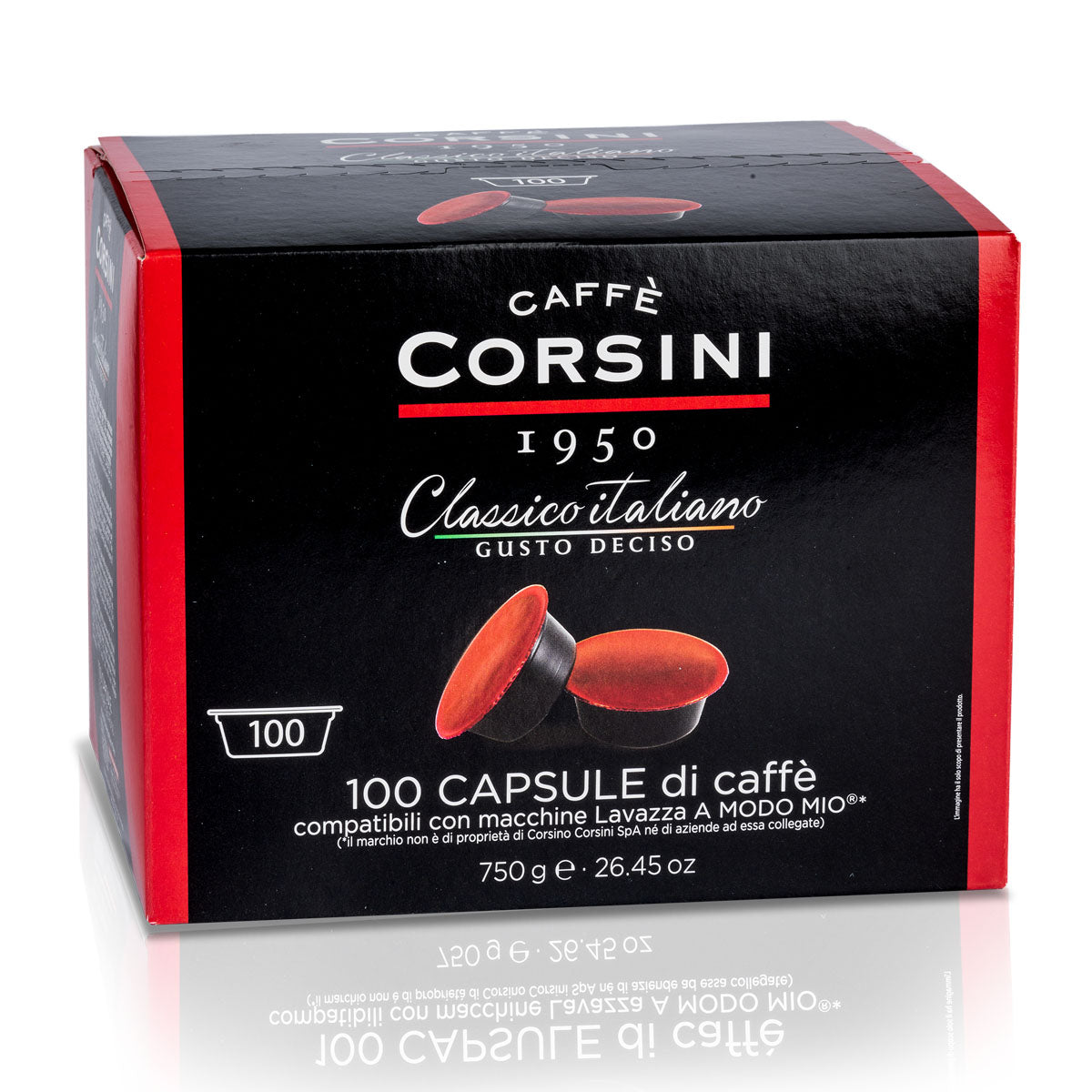 100 capsule di caffè compatibili Lavazza®* A Modo Mio®* per confezione | Classico Italiano | Cartone con 4