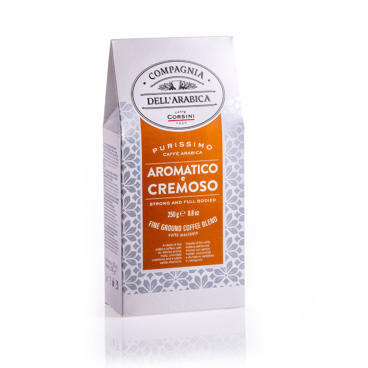 Caffè macinato | Aromatico e Cremoso | 100% Arabica | 250g | Cartone con 12 confezioni