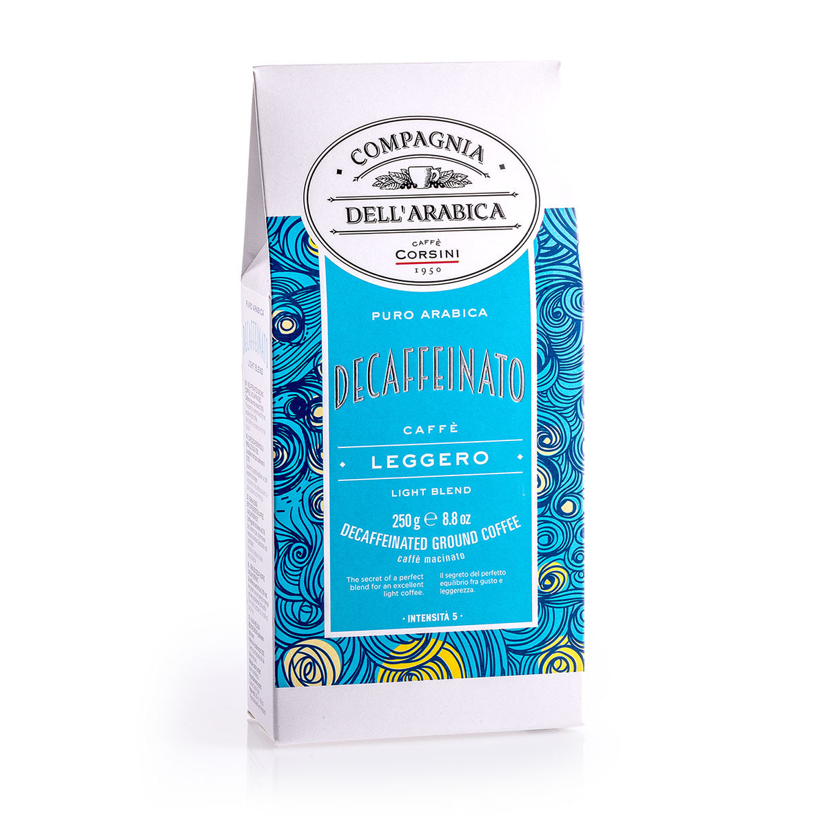 Caffè macinato 100% Arabica Decaffeinato | 250g | Cartone con 12 confezioni