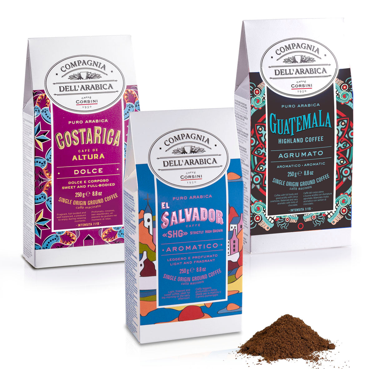 Ground coffee | Trip to Central America | Costa Rica, El Salvador, Guatemala | 3 X 250g