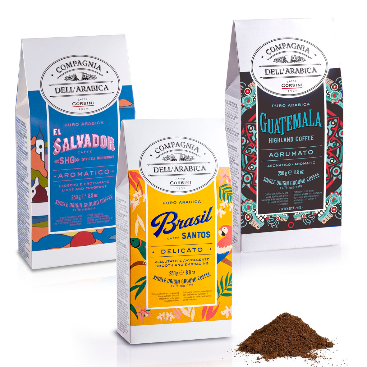 Ground coffee | Coffee&Chocolate notes | Brasil, El Salvador, Guatemala | 3 X 250g