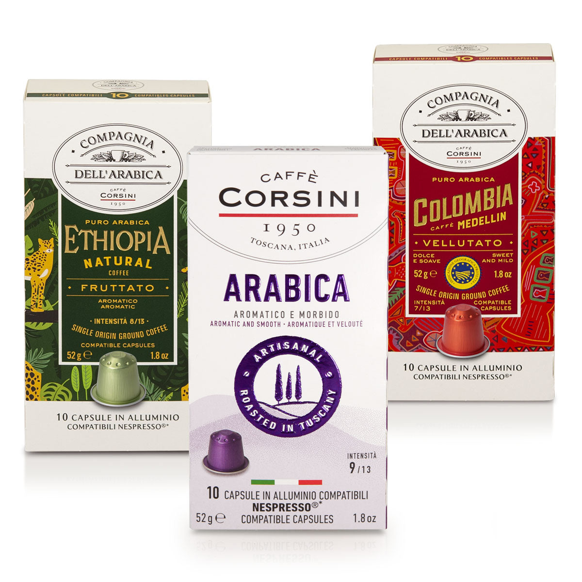 Coffee in Nespresso® compatible capsules® | Arabica Selection| Arabica, Colombia, Ethiopia | 30 capsules