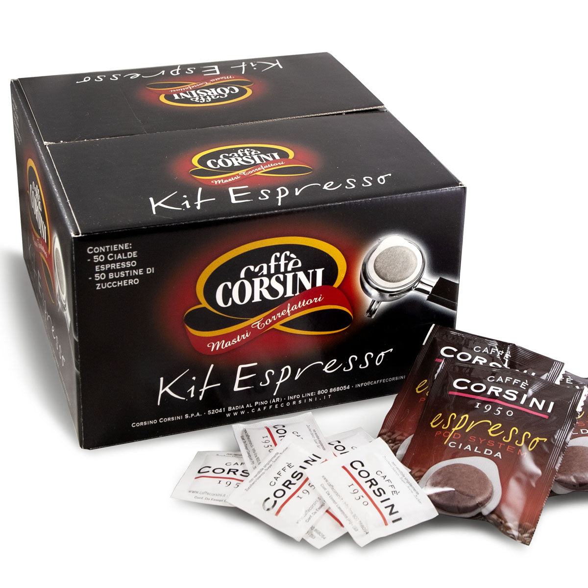 Coffee pods and sugar packet set | Espresso | 50 pods + 50 sugar packets