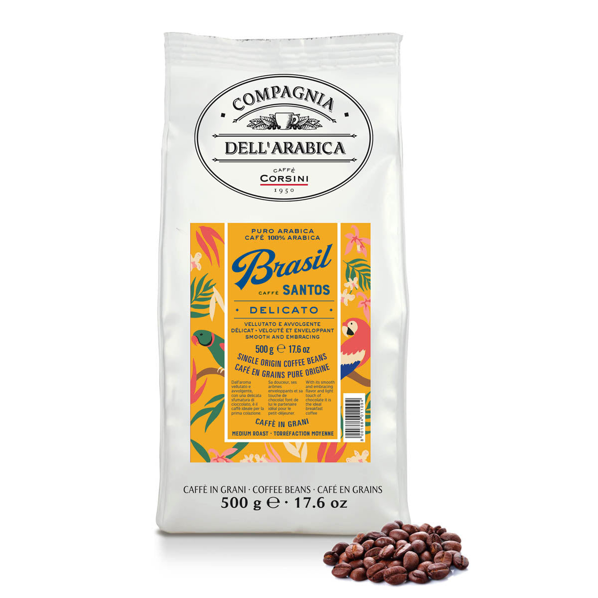 Caffè in grani | Brasil Santos | 100% Arabica | 500g